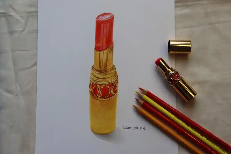 彩铅临摹口红