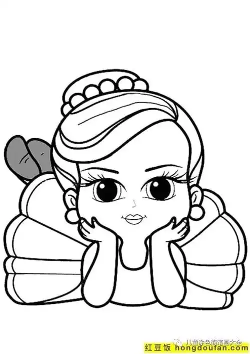 女孩画法可爱(109张超极简案的q版娃娃小女生小姐姐卡通涂色简笔画)