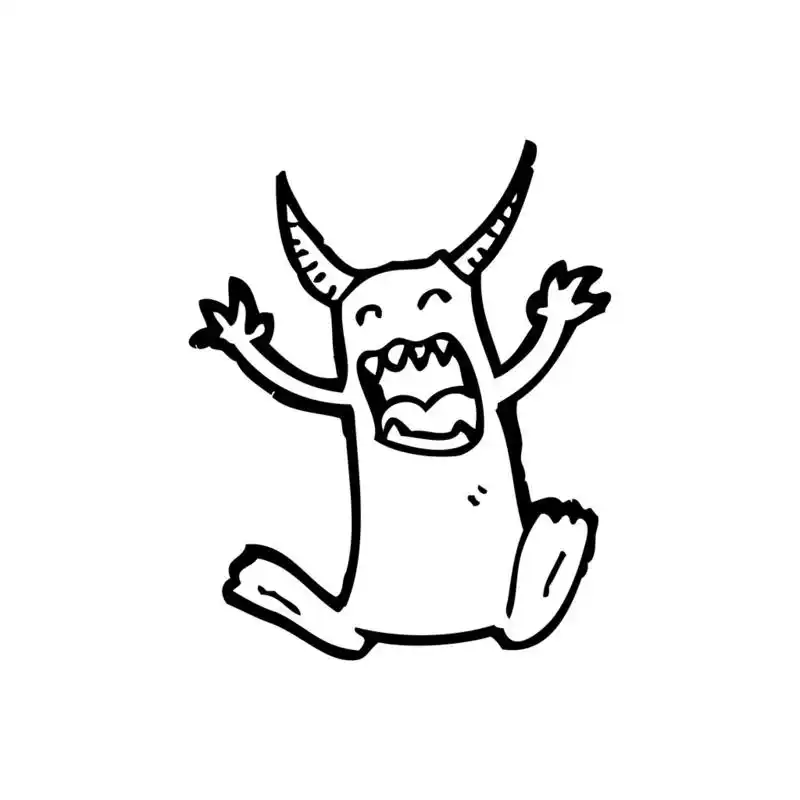 尖叫卡通小恶魔,矢量,尖叫着白色背景上的卡通小恶魔