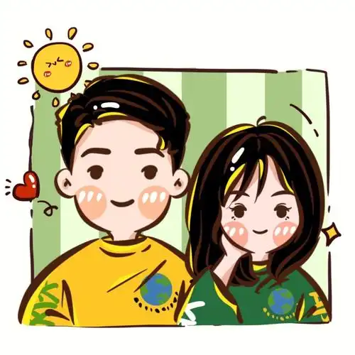 卡通情侣头像  #手绘头像  #聊天背景图