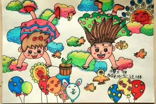 彩色的飞天梦/少儿绘画作品/儿童画/网络美术馆_中国少儿美术教育网