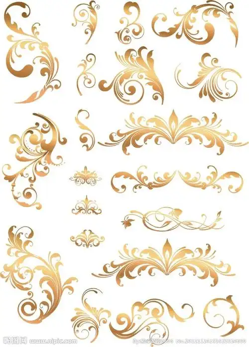 矢量金色花纹花边图片