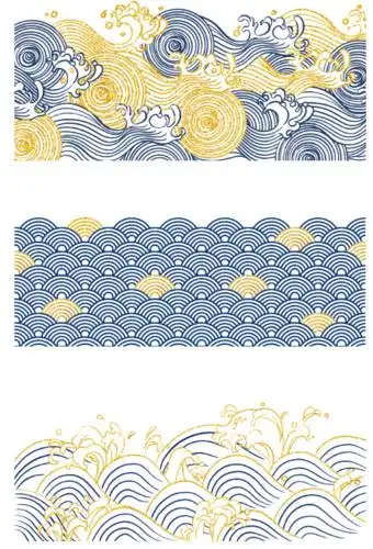 中国风水纹海浪吉祥纹理素材