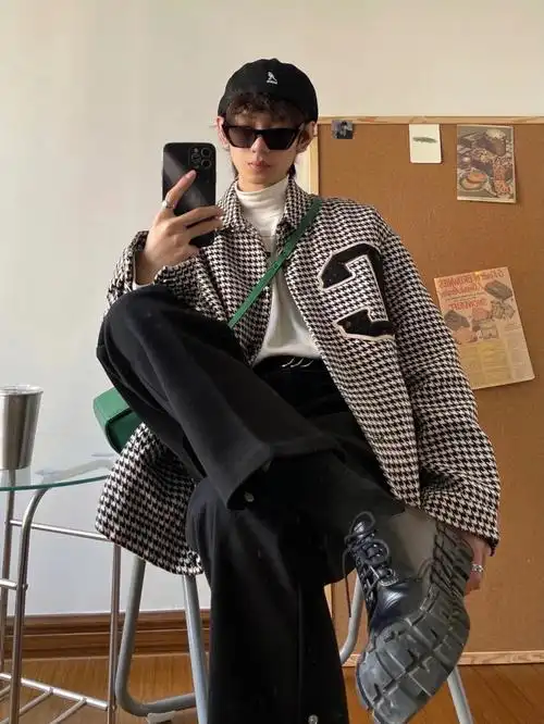 ootd韩国男生复古穿搭秋冬外套搭配