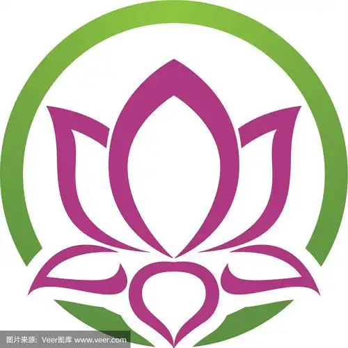 莲花标志,健康水疗和瑜伽