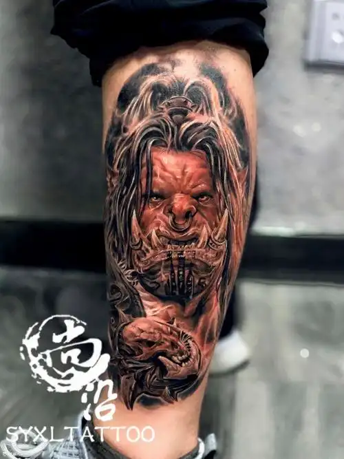 魔兽世界腿部纹身图案大全 - 纹身大咖