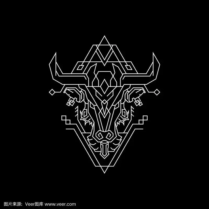 强大的金牛座几何线条风格