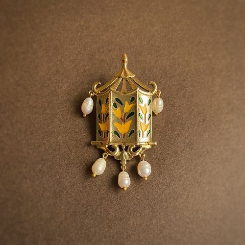 包邮复古宫廷珍珠流苏胸针波西米亚民族风手工滴釉胸针