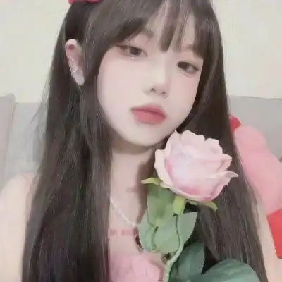 女生与花唯美头像图片