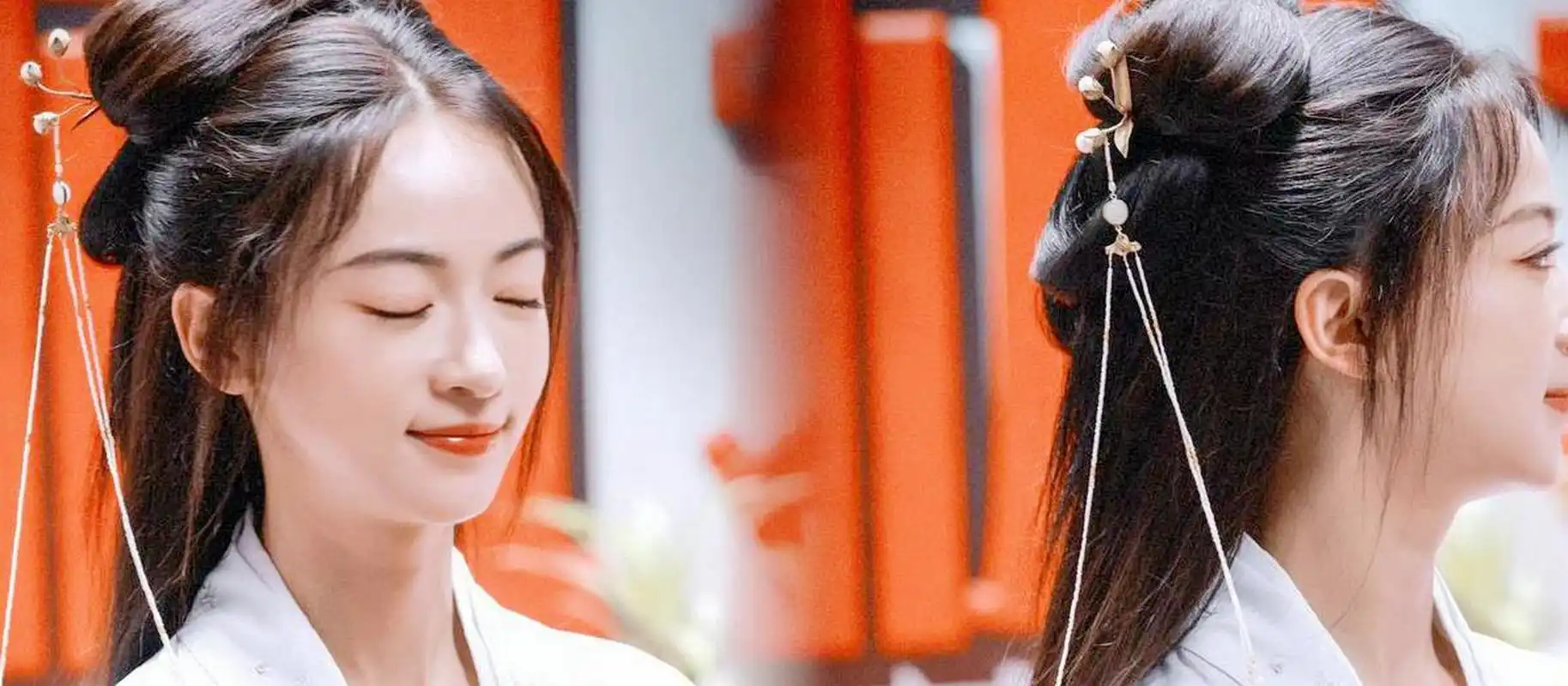 吴谨言带着《墨雨云间》进了古装剧,鞋子的状态挺好的,清爽干净!