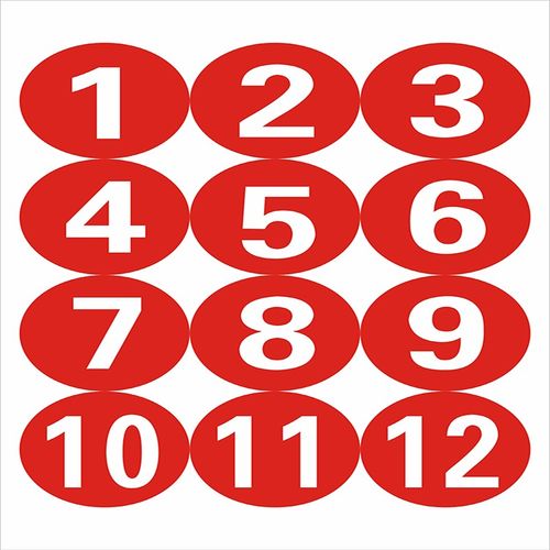 红底白字 直径1cm1-100