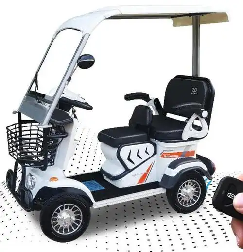 2款四轮电动车,带遮雨棚,智能控速,陡坡缓降,适合老年人代步