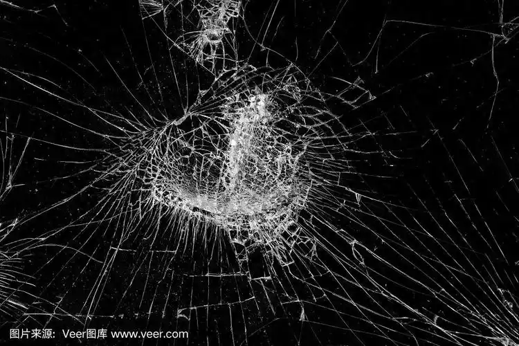 顶视图破碎的手机屏幕玻璃纹理背景.