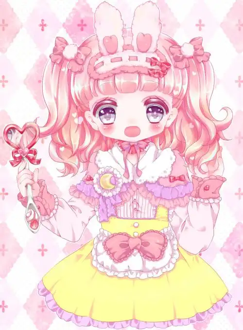 萌q版 二次元 卖萌 插画 动漫 _ 粉色少女心(?ε*) [图片专辑] _ 图