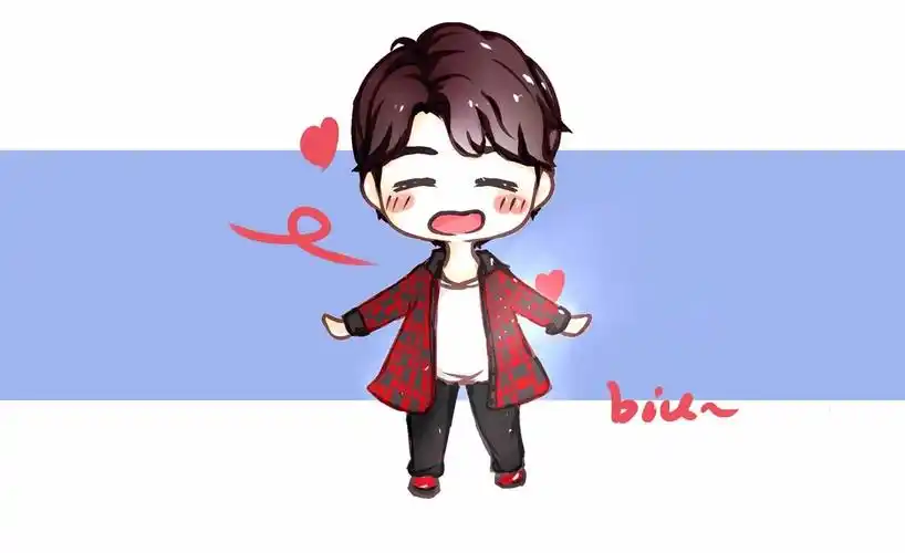 sai-板绘插画-易烊千玺q版人设