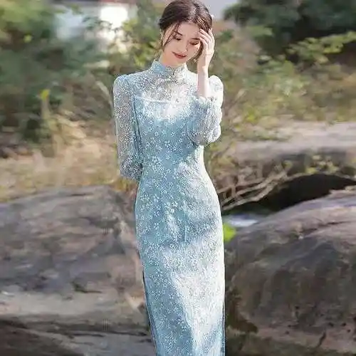 不同的旗袍演绎不同的性格不同的女子不同的气质东方旗袍蕾丝时尚丝巾