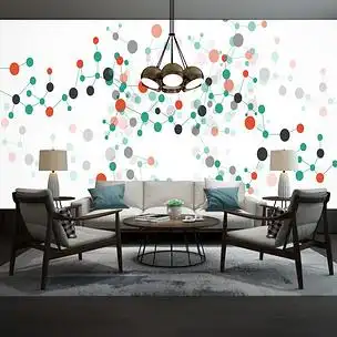 北欧现代简约抽象随性点状客厅装饰画