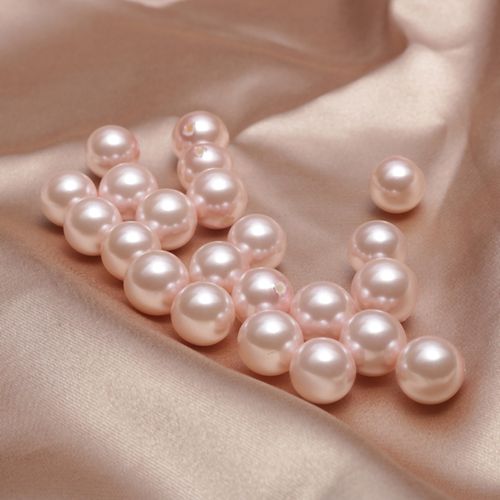 天然南洋粉色贝壳珍珠 多规格半孔贝珠散珠diy手工耳环饰品配件