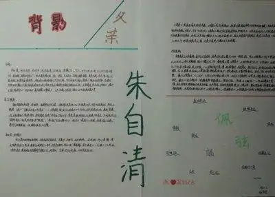 透过背影看朱自清手抄报手抄报简单又好看