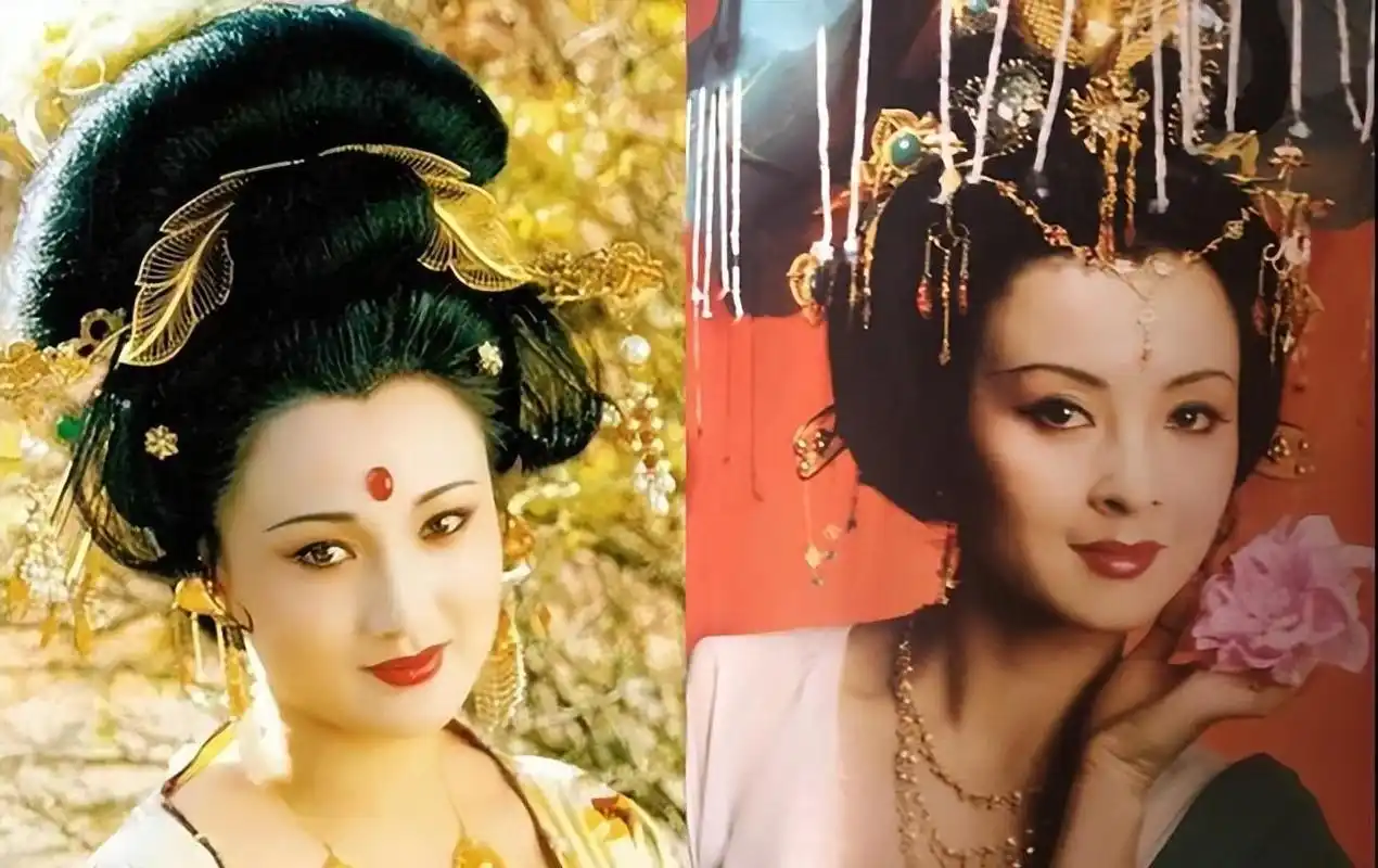 看腻了敷衍的古装剧造型?刘晓庆版的武则天,头顶大发髻都美如画