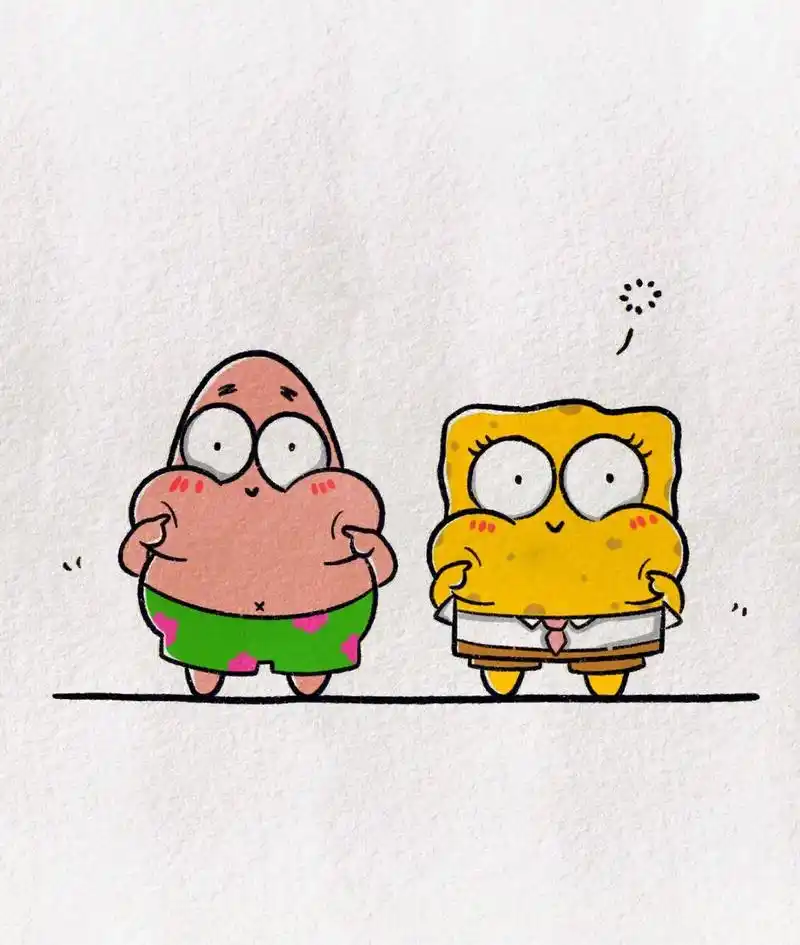 海绵宝宝和派大星简笔画教学:派大星和海绵宝宝永远是最好的朋友 - 抖