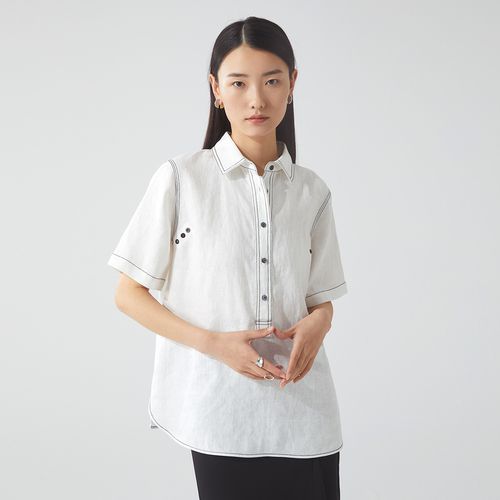 【亚麻】夏季透气廓形显瘦气质女士衬衫
