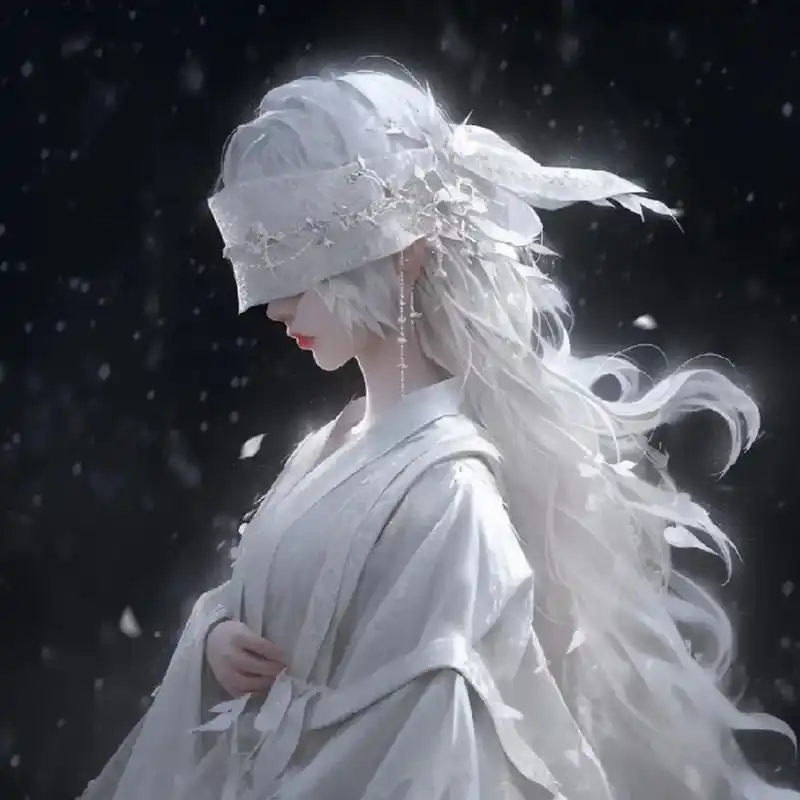 唯美古风蒙眼系列头像 #古风插画