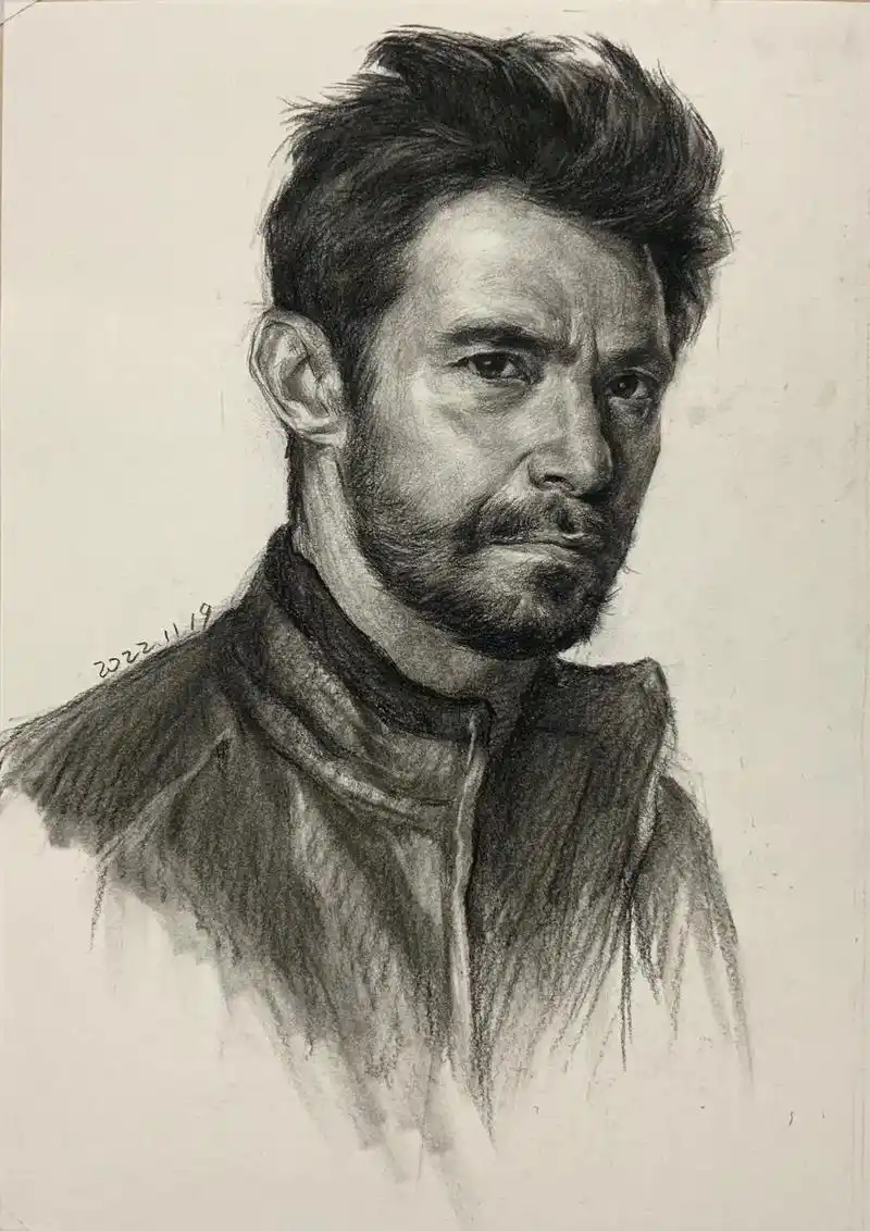 金刚狼.#人物肖像 #素描头像 #素描绘画教学 #美术老师的 - 抖音