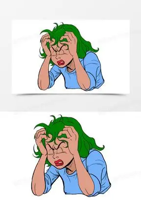 卡通手绘抓头烦恼表情免抠元素