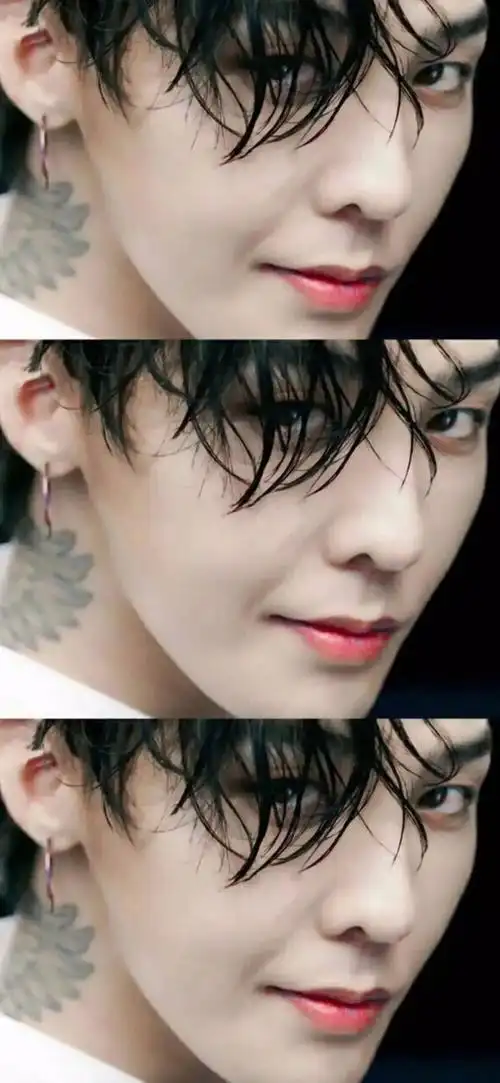 权志龙 黑发 三屏拼接壁纸