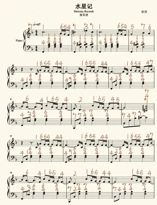 《水星记》歌词跟名字一样美,钢琴曲独奏版非常好听哈～整体易上手,一