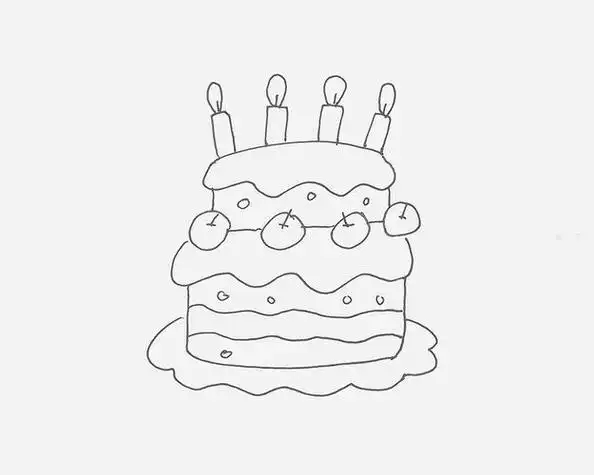 生日蛋糕素描画图片 生日蛋糕素描画图片非常难