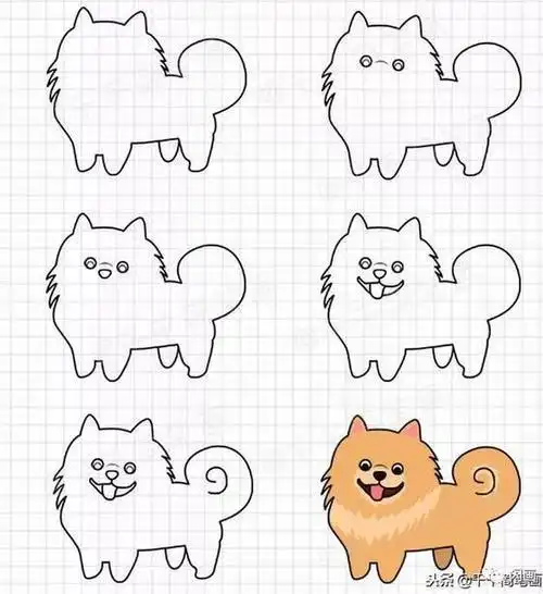 小狗简笔画教程 - 昵图手抄报