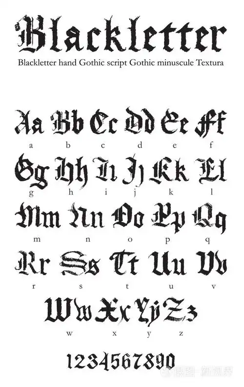 手绘的哥特式字体