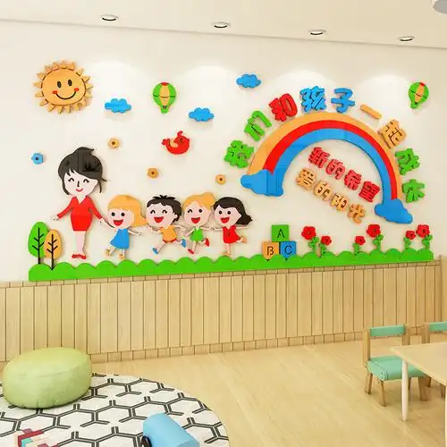 幼儿园墙面装饰小班走廊托管班教室环境布置环创材料成品主题墙贴