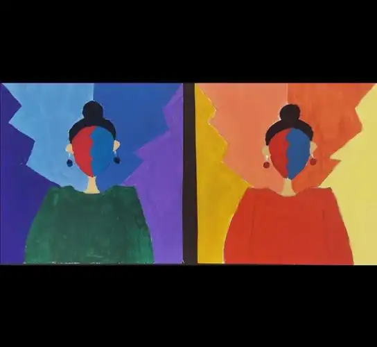 优秀作业:318学前教育:色彩构成——冷暖对比