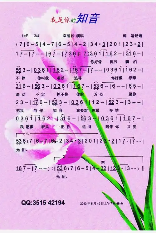 我是你的知音【彩谱】_简谱