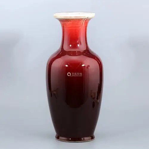 晚清民国红釉大瓶