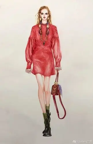 彩铅篇服装手绘效果图