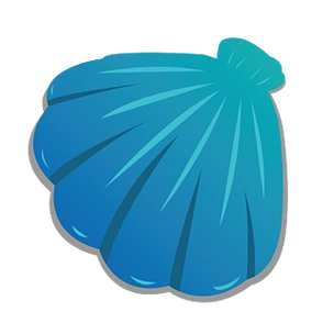 卡通蓝色的贝壳设计