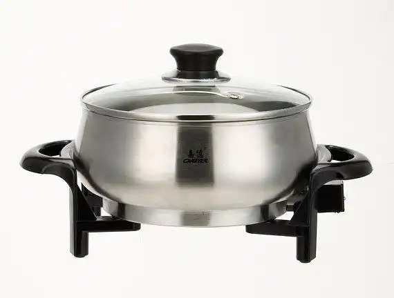 多功能电热锅/多功能电煎锅cy-858 不锈钢锅