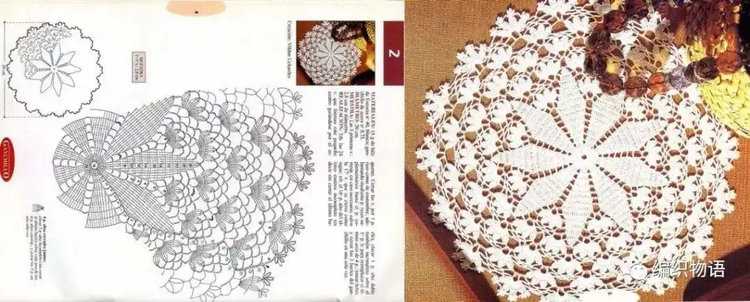多款图解详细的美丽钩针桌布桌垫花样