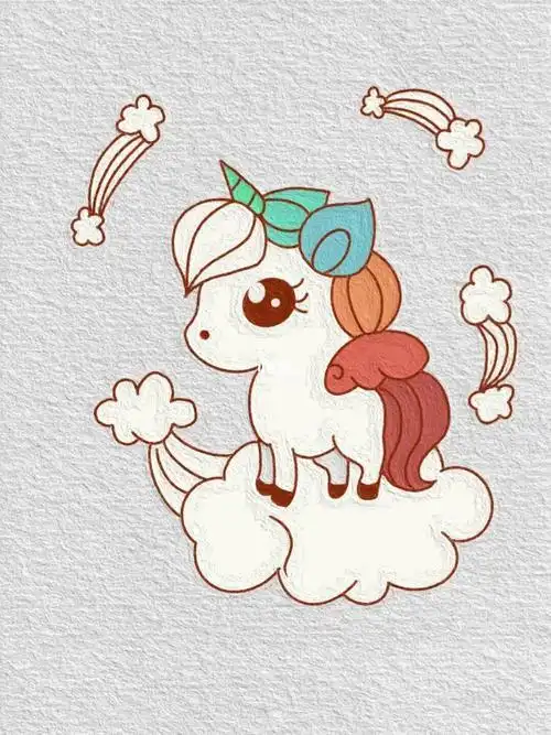 简笔画独角兽独角兽怎么画简单又可爱