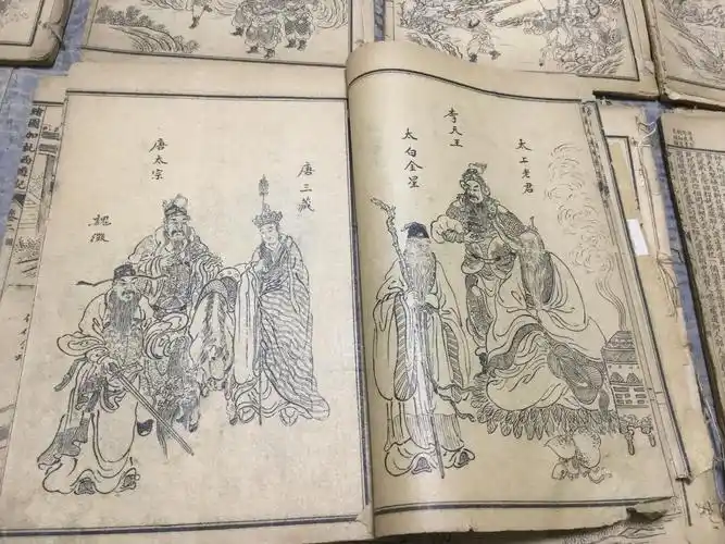 民国石印小说上海文华书局印行絵图增批西游记100回八卷八册一套全缺