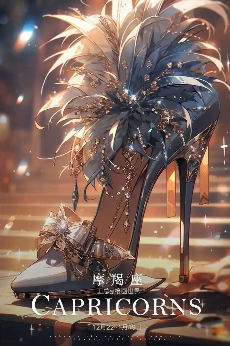 精灵公主&星座 高跟鞋.十二星座水晶鞋#midjourney - 抖音