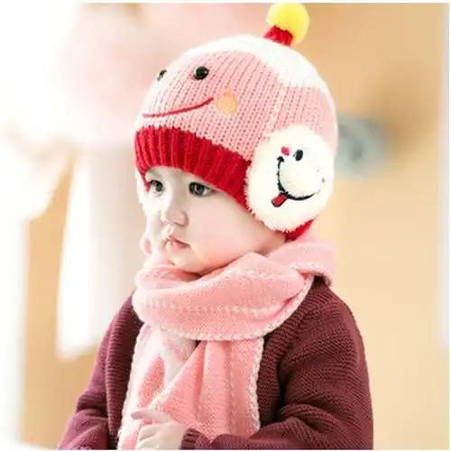 儿童护耳帽子3-6-12个月冬季男女童加绒4当季新品可爱卡通小孩子帽子