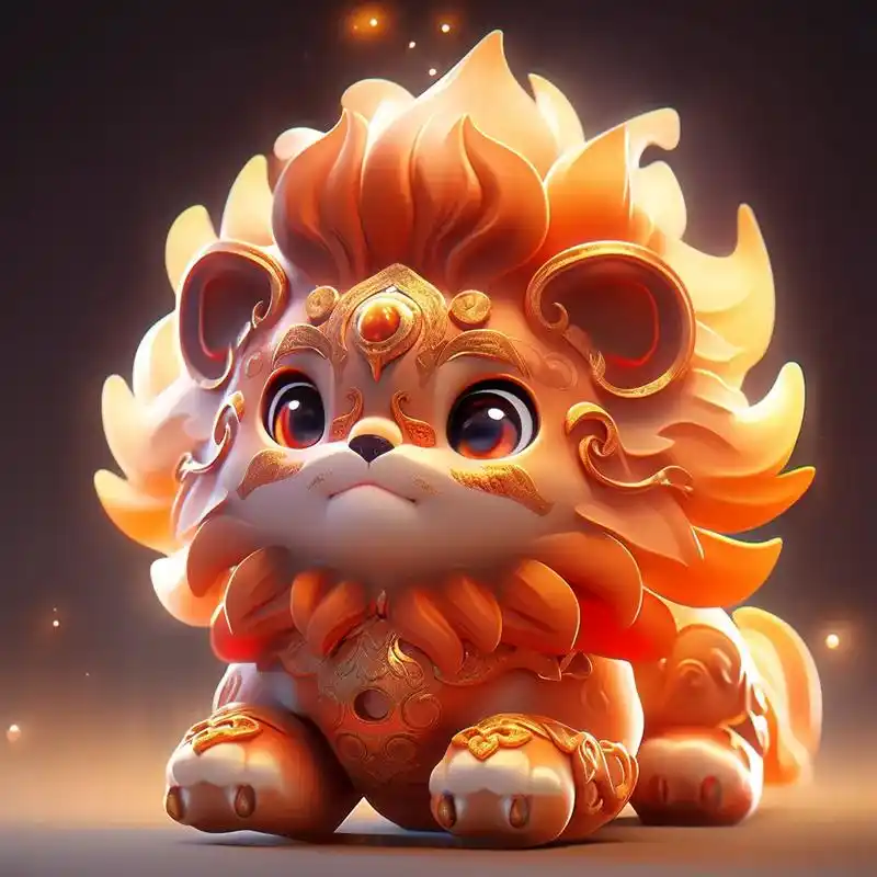 卡通狮子可爱形象#恭贺新春 #小福娃 #狮子 #龙年 #超萌 - 抖音