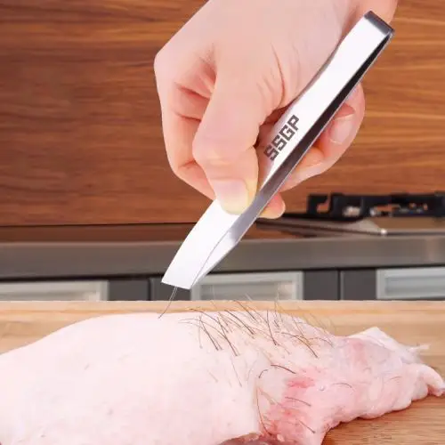 加厚不锈钢猪毛夹拔毛镊子拔鸡毛夹鸭毛夹子鱼骨钳拔毛器厨房工具