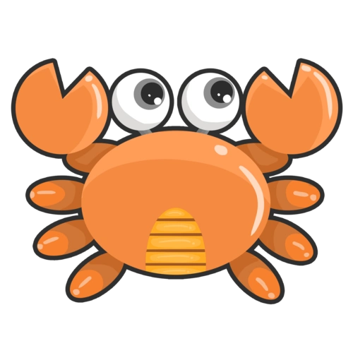 卡通可爱大眼睛的小螃蟹插画