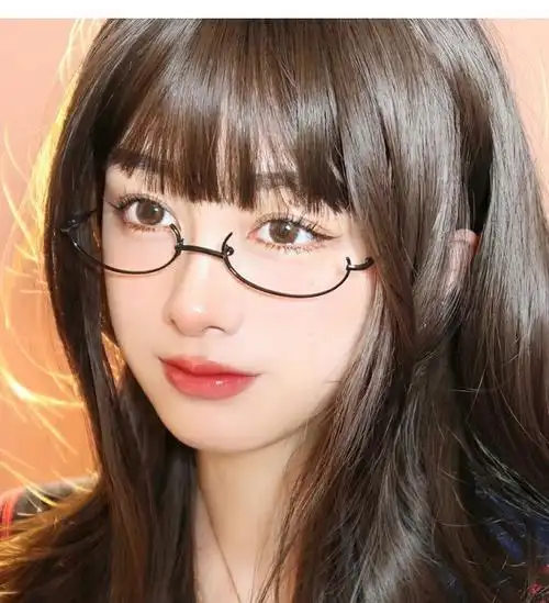 喜圣多新品朋克眼镜网红下半框眼镜框女日系二次元御姐软妹装饰无边框